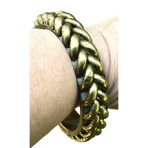 Chunky Braided Look Brass and Lac Lakh Bangle Bracelet India